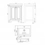 Harrogate Brunswick Arctic White 600mm Vanity Unit with Basin