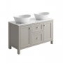 Harrogate Montpelier Dovetail Grey 1200mm Vanity Unit & Double Basin