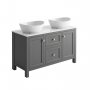 Harrogate Montpelier Spa Grey 1200mm Vanity Unit & Double Basin