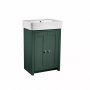 Tavistock Lansdown Sherwood Green 550mm Freestanding Unit & 2 Tap Hole Basin