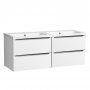 Tavistock Cadence Gloss White 1200mm Wall Mounted Unit & Double Basin