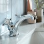 Booth & Co. Axbridge Cross Mono Basin Mixer with Pop-Up Waste - Chrome