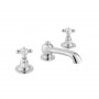 Booth & Co. Axbridge Cross 3 Hole Basin Mixer with Pop-Up Waste - Chrome