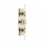Booth & Co. Axbridge Cross 3 Outlet, 3 Handle Concealed Thermostatic Valve - Nickel