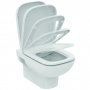 Ideal Standard i.life A Wall Hung Toilet + Concealed WC Cistern with Wall Hung Frame & Chrome Flushplate