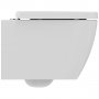 Ideal Standard i.life S Compact Wall Hung Toilet + Concealed WC Cistern with Wall Hung Frame & Chrome Flushplate