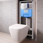 Ideal Standard i.life S Compact Wall Hung Toilet + Concealed WC Cistern with Wall Hung Frame & Chrome Flushplate