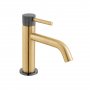 Vado Individual Origins Knurled Fusion Slimline Mono Basin Mixer with Knurled Handle and Mixed Finish - Gold/Black