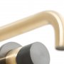 Vado Individual Origins Knurled Fusion Slimline 2 Hole Wall Mounted Single Lever Basin Mixer with Knurled Handle and Mixed Finish - Gold/Black