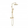 Vado Individual Adjustable Round Thermostatic Shower Column - Brushed Gold