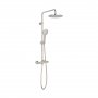 Vado Individual Adjustable Round Thermostatic Shower Column - Brushed Nickel
