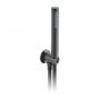 Vado Individual Single Function Hand Held Shower Head with Hose, Bracket & Integrated Outlet - Brushed Black