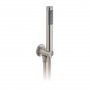 Vado Individual Single Function Hand Held Shower Head with Hose, Bracket & Integrated Outlet - Brushed Nickel