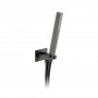 Vado Individual Square Single Function Mini Shower Kit with Integrated Outlet & Bracket Wall Mounted - Brushed Black