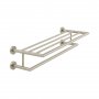 Vado Individual Spa Bathroom Towel Shelf With Towel Rail - Brushed Nickel 600mm (24