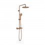 Vado Individual Adjustable Round Thermostatic Shower Column - Brushed Bronze