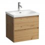 Laufen Lani Wild Oak 600mm 2 Drawer Vanity Unit