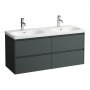 Laufen Lani Traffic Grey 1200mm 4 Drawer Vanity Unit