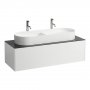 Laufen Sonar 1200mm Matt White & Nero Marquina Drawer Element with Centre Cutout