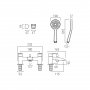 Vado Axces Rowe Deck Mounted Bath Shower Mixer + Shower Kit