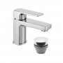 Vado Axces Ekko Mini Mono Basin Mixer + Push Basin Waste