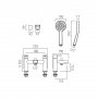 Vado Axces Irlo Deck Mounted Bath Shower Mixer + Shower Kit