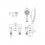 Vado Axces Nuri Deck Mounted Bath Shower Mixer + Shower Kit