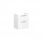 Vitra Root 60cm Compact Basin Unit with Two Drawers - High Gloss White