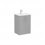 Vitra Root 60cm Basin Unit with Two Doors - Matt Rock Grey