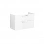 Vitra Root 100cm Basin Unit with Two Drawers - High Gloss White