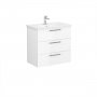 Vitra Root 80cm Basin Unit with Three Drawers - High Gloss White