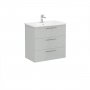 Vitra Root 80cm Basin Unit with Three Drawers - High Gloss Pearl Grey