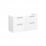 Vitra Root 120cm Basin Unit with Four Drawers - High Gloss White