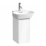 Laufen Base Gloss White 275mm Vanity Unit with Door & Anodised Aluminium Handle - Left Hand