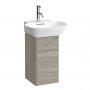 Laufen Base Light Elm 275mm Vanity Unit with Door & Anodised Aluminium Handle - Left Hand