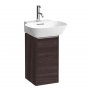 Laufen Base Dark Elm 275mm Vanity Unit with Door & Anodised Aluminium Handle - Left Hand