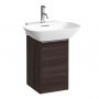 Laufen Base Dark Elm 315mm Vanity Unit with Door & Anodised Aluminium Handle - Left Hand