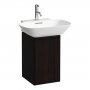 Laufen Base Dark Elm 315mm Vanity Unit with Door & Black Aluminium Handle - Left Hand