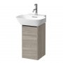 Laufen Base Light Elm 275mm Vanity Unit with Door & Black Aluminium Handle - Right Hand