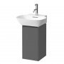 Laufen Base Traffic Grey 275mm Vanity Unit with Door & Black Aluminium Handle - Right Hand