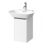 Laufen Base Matt White 315mm Vanity Unit with Door & Black Aluminium Handle - Right Hand