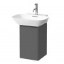 Laufen Base Traffic Grey 315mm Vanity Unit with Door & Black Aluminium Handle - Right Hand