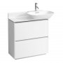 Laufen Base Matt White 770mm Vanity Unit with 2 Drawers & Anodised Aluminium Handle