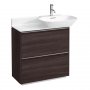 Laufen Base Dark Elm 770mm Vanity Unit with 2 Drawers & Anodised Aluminium Handle