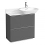 Laufen Base Traffic Grey 770mm Vanity Unit with 2 Drawers & Anodised Aluminium Handle