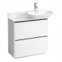 Laufen Base Matt White 770mm Vanity Unit with 2 Drawers & Black Aluminium Handle