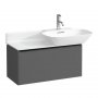 Laufen Base Traffic Grey 770mm Vanity Unit with 1 Drawer & Black Aluminium Handle