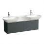 Laufen Base Traffic Grey 1200mm Vanity Unit with 2 Drawers & Anodised Aluminium Handle