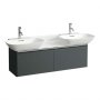 Laufen Base Traffic Grey 1200mm Vanity Unit with 2 Drawers & Anodised Aluminium Handle