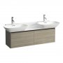 Laufen Base Light Elm 1200mm Vanity Unit with 2 Drawers & Black Aluminium Handle